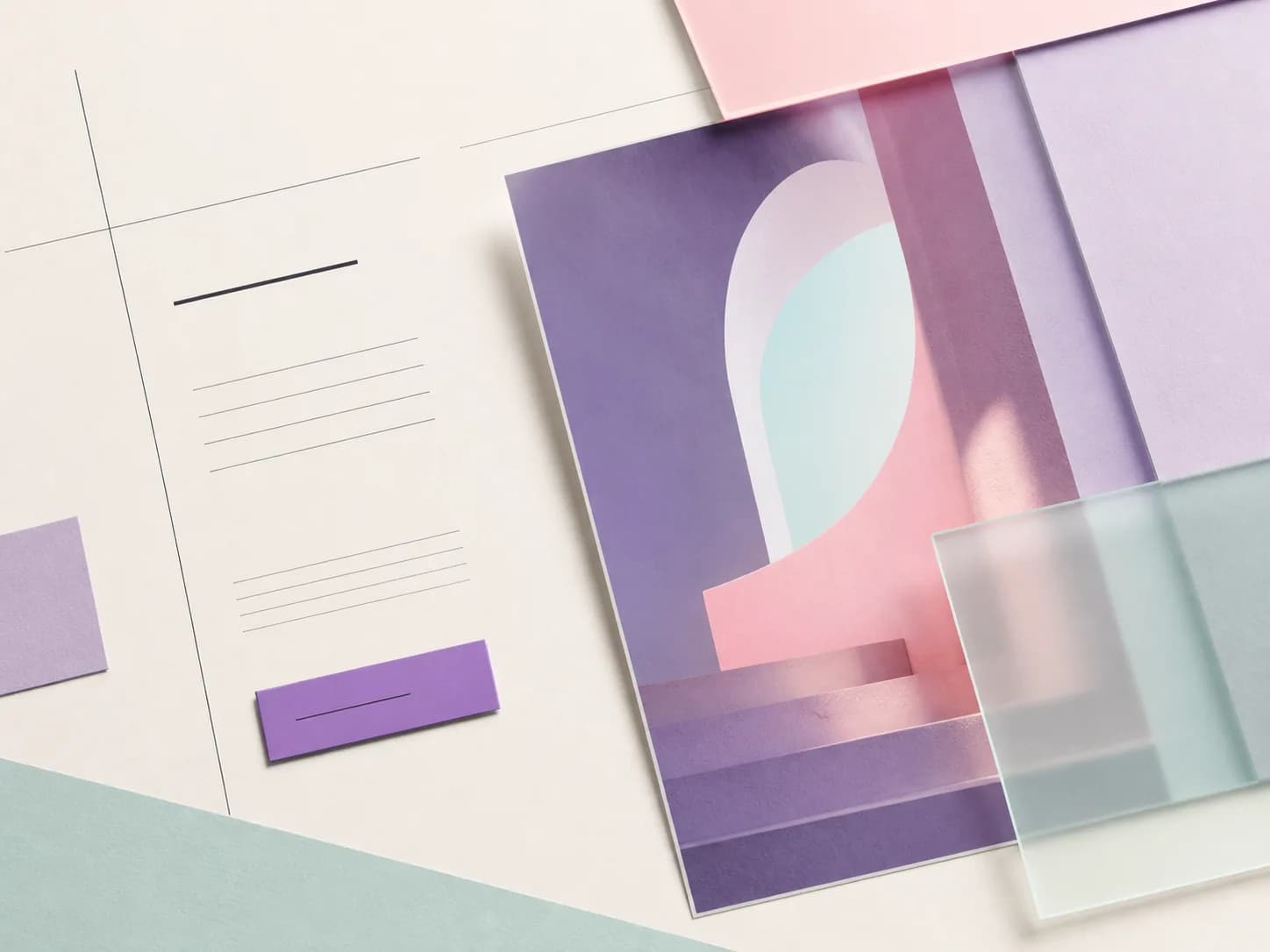 Abstract editorial composition representing a clear company website