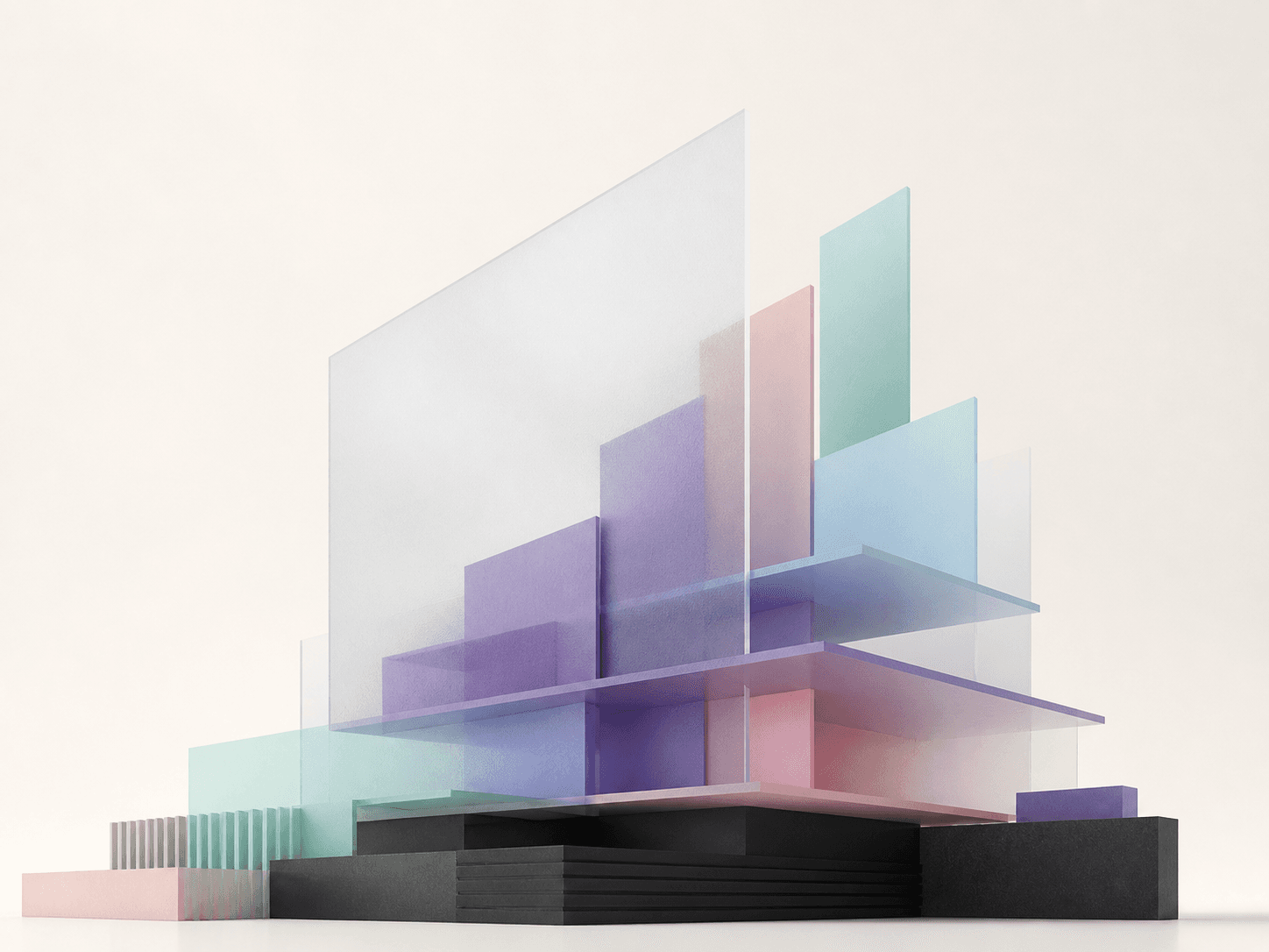 Layered architectural forms representing a dependable application