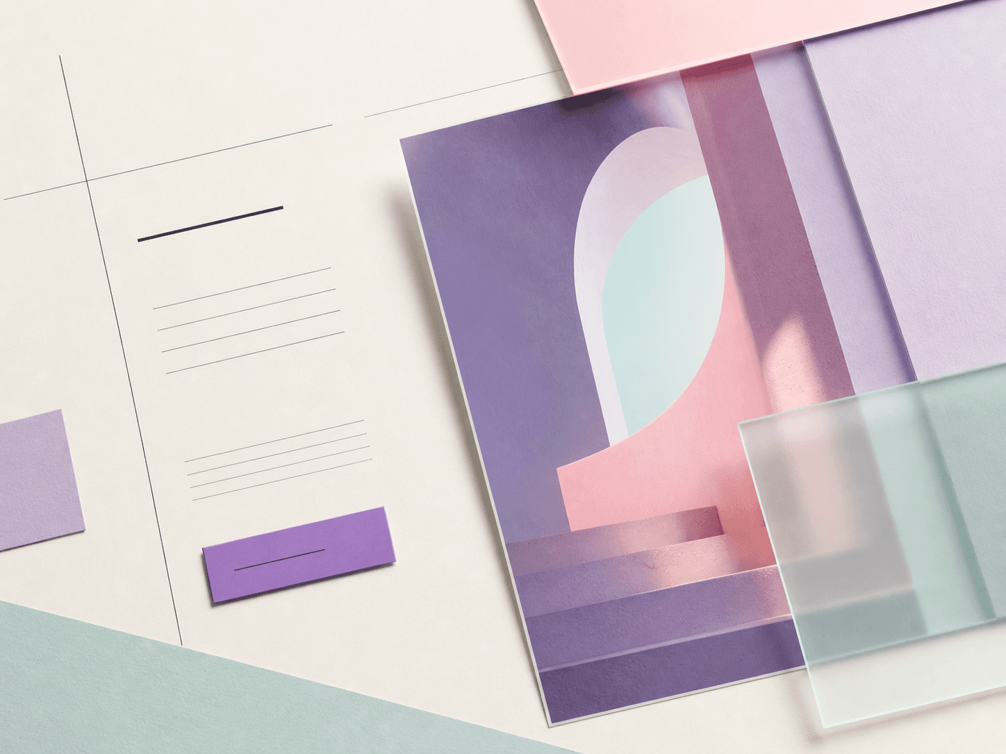 Abstract editorial composition representing a clear company website